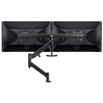 Atdec AWM Single Arm - Dual Rail - up to 2x 27" wide screens - <16kg - F Clamp - Black
