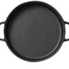 SOGA Cast Iron 35cm Frying Pan Skillet Non-stick Coating Steak Sizzle Platter