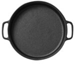 SOGA Cast Iron 35cm Frying Pan Skillet Non-stick Coating Steak Sizzle Platter