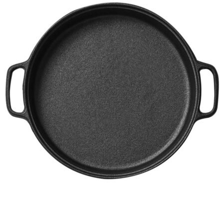SOGA Cast Iron 35cm Frying Pan Skillet Non-stick Coating Steak Sizzle Platter