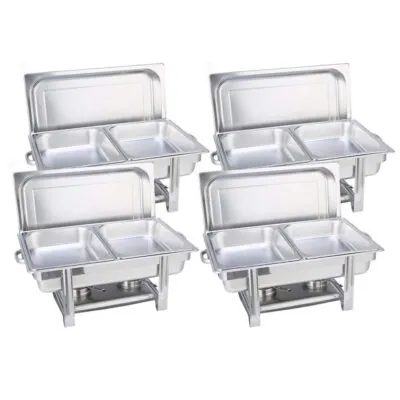 SOGA 4X Stainless Steel Chafing Double Tray Catering Dish Food Warmer