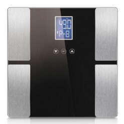 SOGA Black Digital Body Fat Scale Bathroom Scales Weight Gym Glass Water LCD Electronic