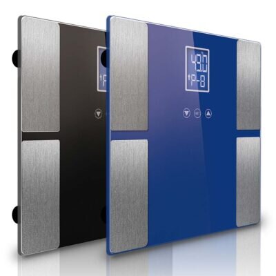 SOGA 2 x Digital Body Fat Scale Bathroom Scale Weight Gym Glass Water LCD Black/Blue