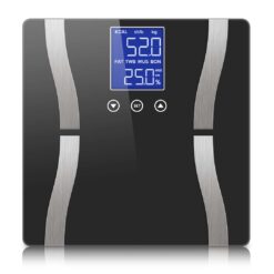 SOGA Digital Body Fat Scale Bathroom Scales Weight Gym Glass Water LCD Electronic Black