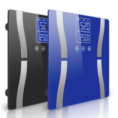 SOGA 2 x Digital Body Fat Scale Bathroom Scale Weight Gym Glass Water LCD Blue/Black