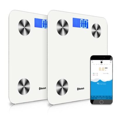 SOGA 2x Wireless Bluetooth Digital Body Fat Scale Bathroom Health Analyser Weight White