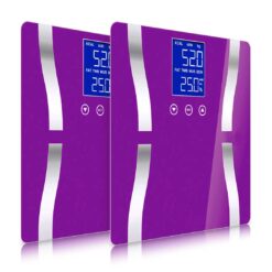 SOGA 2x Digital Body Fat Scale Bathroom Scales Weight Gym Glass Water LCD Electronic Purple