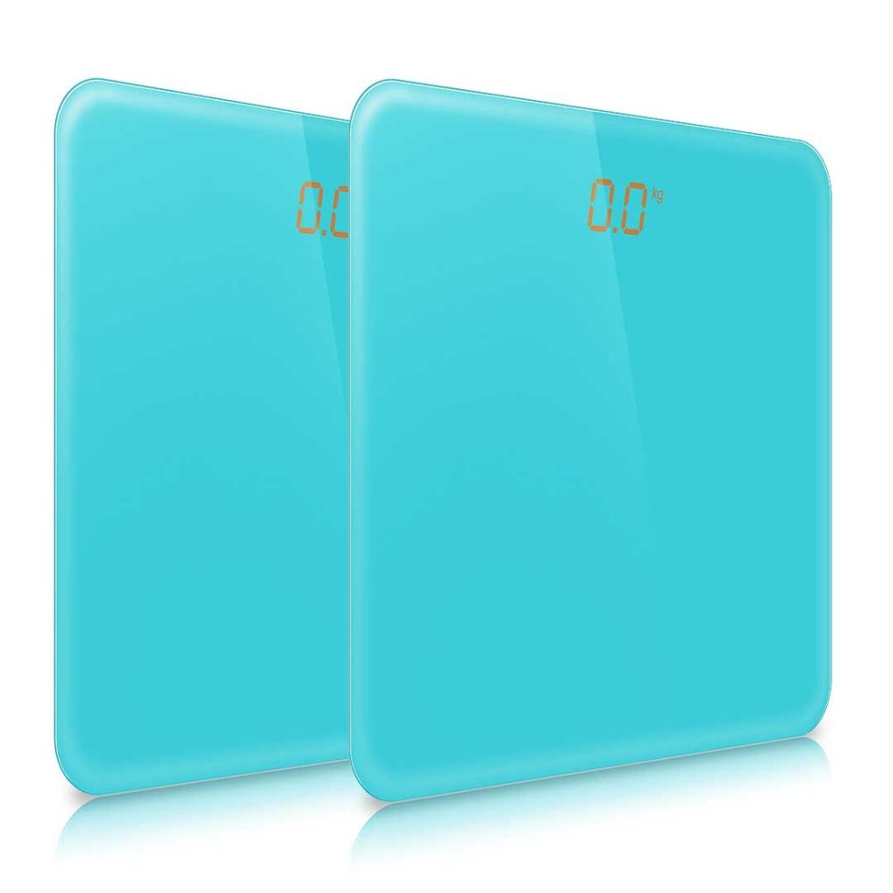 SOGA 2x 180kg Digital Fitness Bathroom Gym Body Glass LCD Electronic Scale Blue