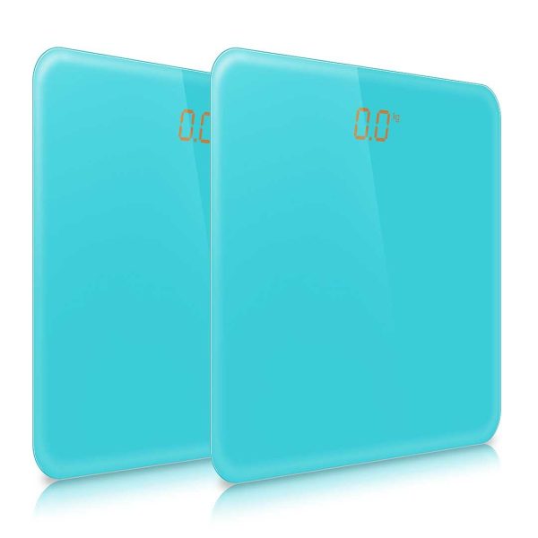 SOGA 2x 180kg Digital Fitness Bathroom Gym Body Glass LCD Electronic Scale Blue