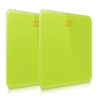 SOGA 2x 180kg Digital Fitness Bathroom Gym Body Glass LCD Electronic Scale Green