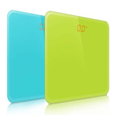 SOGA 2 x 180kg Digital Fitness Weight Bathroom Gym Body Glass LCD Electronic Scale Green/Blue