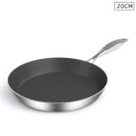 SOGA Stainless Steel Fry Pan 20cm Frying Pan Induction FryPan Non Stick Interior