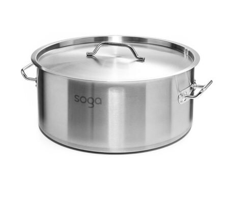 SOGA Stock Pot 32L Top Grade Thick Stainless Steel Stockpot 18/10