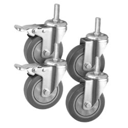 SOGA 4" Heavy Duty Polyurethane Swivel Castor Wheels with 2 Lock Brakes Casters