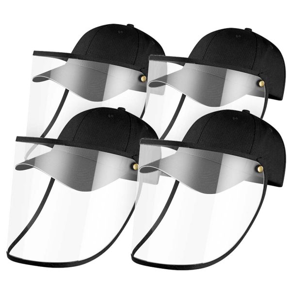 4X Outdoor Protection Hat Anti-Fog Pollution Dust Saliva Protective Cap Full Face HD Shield Cover Adult Black