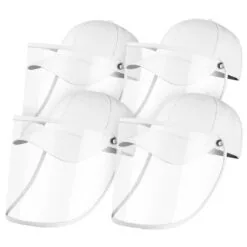 4X Outdoor Protection Hat Anti-Fog Pollution Dust Saliva Protective Cap Full Face HD Shield Cover Adult White