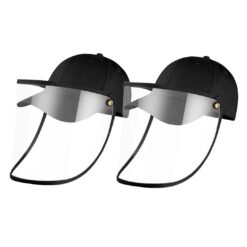 2X Outdoor Protection Hat Anti-Fog Pollution Dust Saliva Protective Cap Full Face HD Shield Cover Kids Black