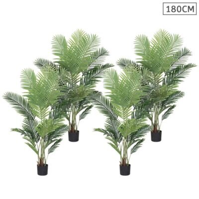 SOGA 4X 180cm Artificial Swallowtail Sunflower Fake Decoration Tree Flower Pot Plant
