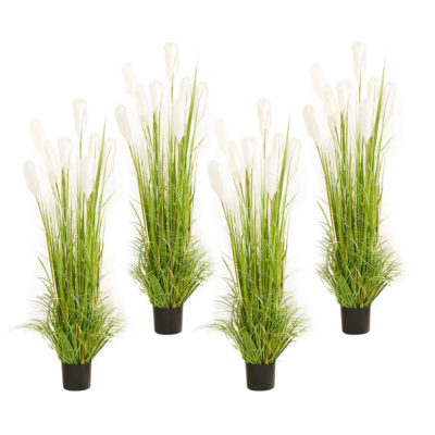 SOGA 4X 120cm Green Artificial Indoor Potted Reed Grass Tree Fake Plant Simulation Decorative