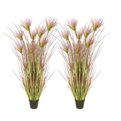 SOGA 2X 120cm Purple Artificial Indoor Potted Papyrus Plant Tree Fake Simulation Decorative