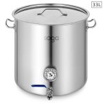SOGA Stainless Steel Brewery Pot 33L With Beer Valve 35*35cm