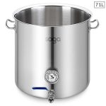 SOGA Stainless Steel 71L No Lid Brewery Pot With Beer Valve 45*45cm