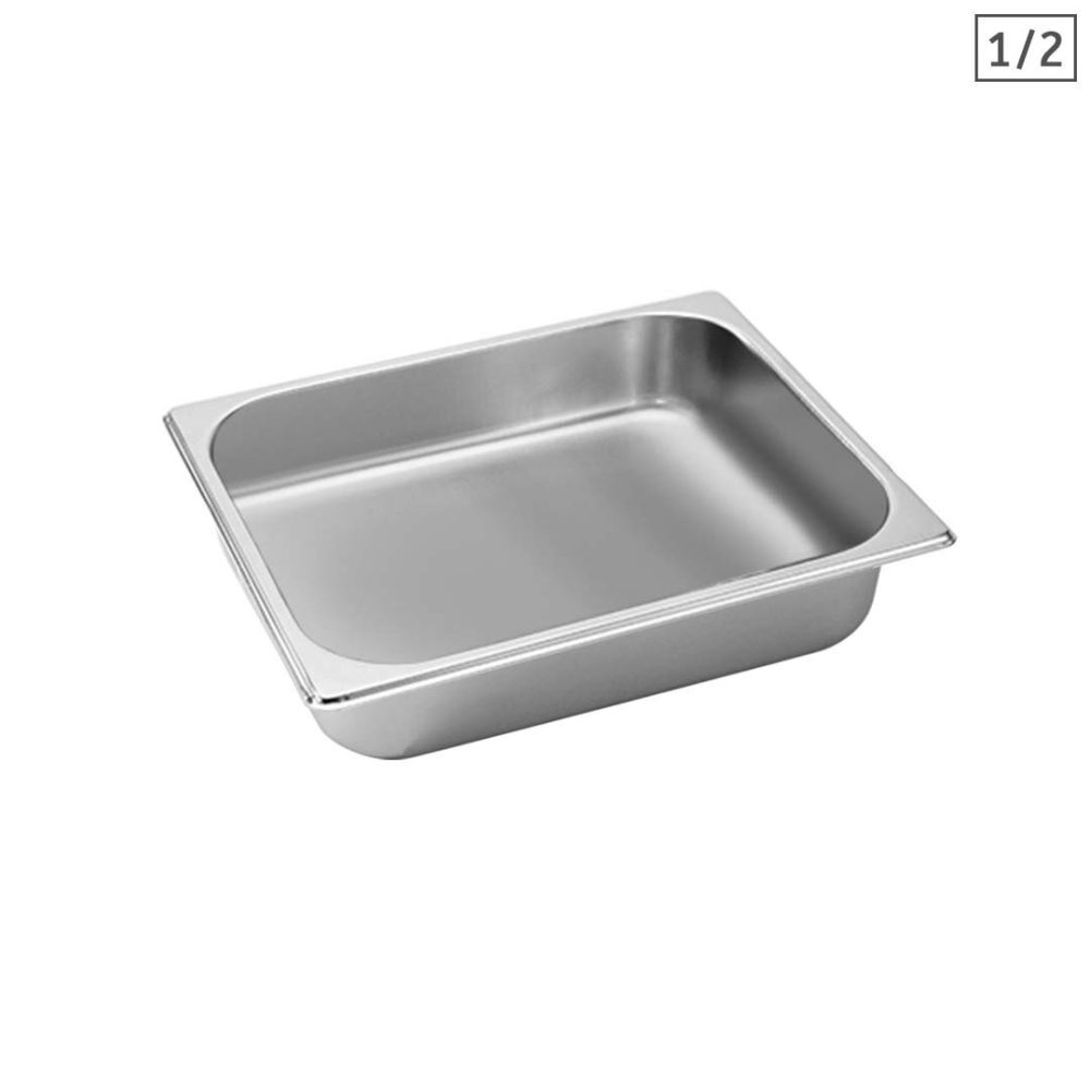 SOGA Gastronorm GN Pan Full Size 1/2 GN Pan 6.5cm Deep Stainless Steel Tray SOGA Gastronorm GN Pan Full Size 1/2 GN Pan 6.5cm Deep Stainless Steel Tray