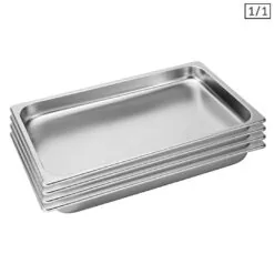 SOGA 4X Gastronorm GN Pan Full Size 1/1 GN Pan 4cm Deep Stainless Steel Tray