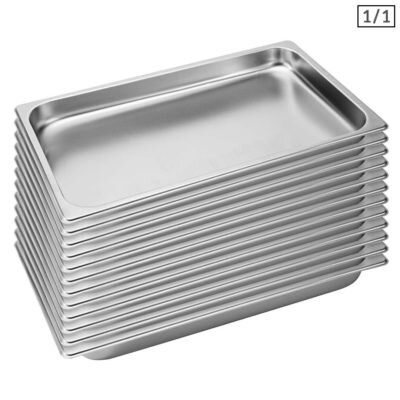 SOGA 12X Gastronorm GN Pan Full Size 1/1 GN Pan 4cm Deep Stainless Steel Tray