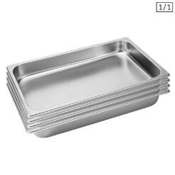 SOGA 4X Gastronorm GN Pan Full Size 1/1 GN Pan 6.5cm Deep Stainless Steel Tray