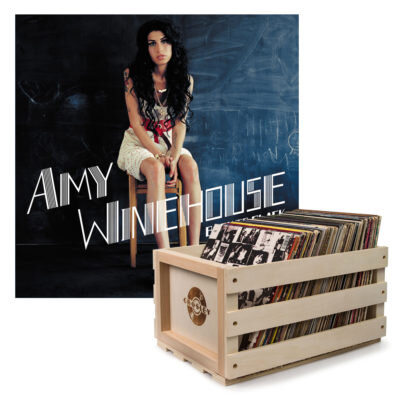 Crosley Record Storage Crate & AMY WINEHOUSE BACK TO BLACK - VINYL ALBUM Bundle