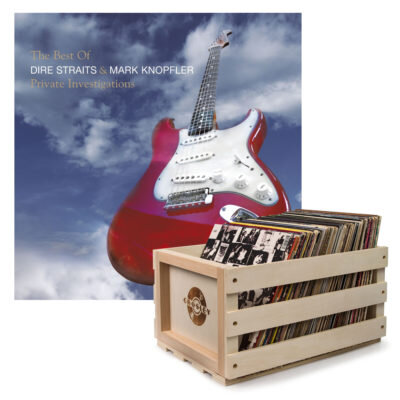 Crosley Record Storage Crate & DIRE STRAITS, MARK K THE BEST OF DIRE STRAITS - DOUBLE VINYL ALBUM Bundle