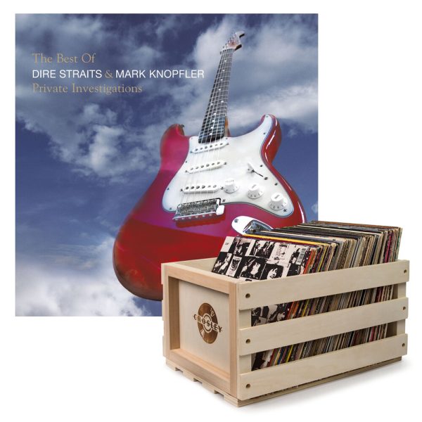 Crosley Record Storage Crate & DIRE STRAITS, MARK K THE BEST OF DIRE STRAITS - DOUBLE VINYL ALBUM Bundle