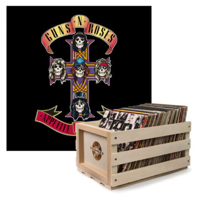 Crosley Record Storage Crate & GUNS & ROSES APPETITE FOR DESTRUCTION - VINYL ALBUM Bundle