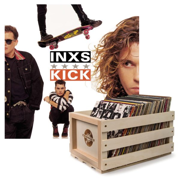 Crosley Record Storage Crate &  INXS KICK - VINYL ALBUM Bundle