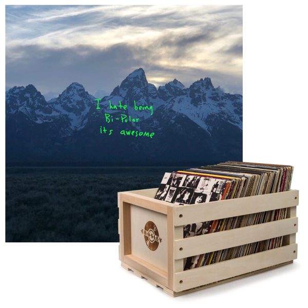 Crosley Record Storage Crate &  KANYE WEST - YE - VINYL ALBUM Bundle