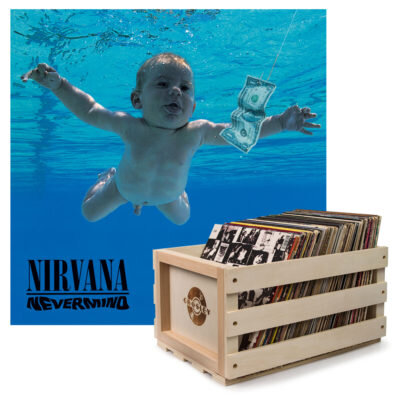 Crosley Record Storage Crate &  NIRVANA NEVERMIND - VINYL ALBUM Bundle
