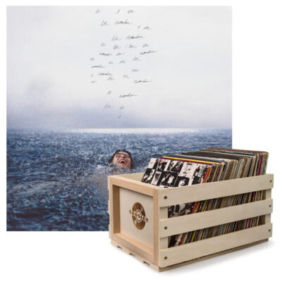 Crosley Record Storage Crate & SHAWN MENDES WONDER - VINYL ALBUM Bundle
