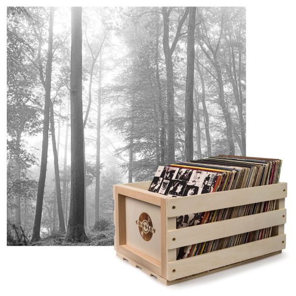 Crosley Record Storage Crate & TAYLOR SWIFT FOLKLORE (IN THE TREES EDITION) - DOUBLE VINYL ALBUM Bundle