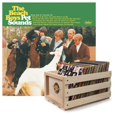 Crosley Record Storage Crate &  THE BEACH BOYS PET SOUNDS - VINYL ALBUM Bundle