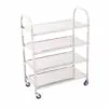SOGA 4 Tier Stainless Steel Kitchen Dinning Food Cart Trolley Utility Size Square Large