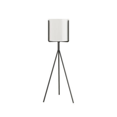 SOGA 90cm Tripod Flower Pot Plant Stand with White Flowerpot Holder Rack Indoor Display