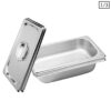 SOGA 2X Gastronorm GN Pan Full Size 1/3 GN Pan 6.5 cm Deep Stainless Steel Tray With Lid