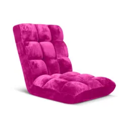 SOGA Floor Recliner Folding Lounge Sofa Futon Couch Folding Chair Cushion Pink