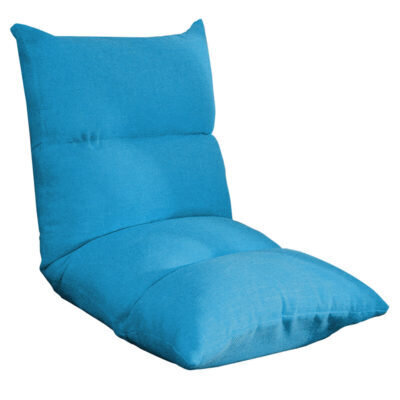 SOGA Lounge Floor Recliner Adjustable Lazy Sofa Bed Folding Game Chair Blue