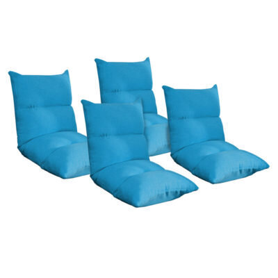 SOGA 4X Lounge Floor Recliner Adjustable Lazy Sofa Bed Folding Game Chair Blue