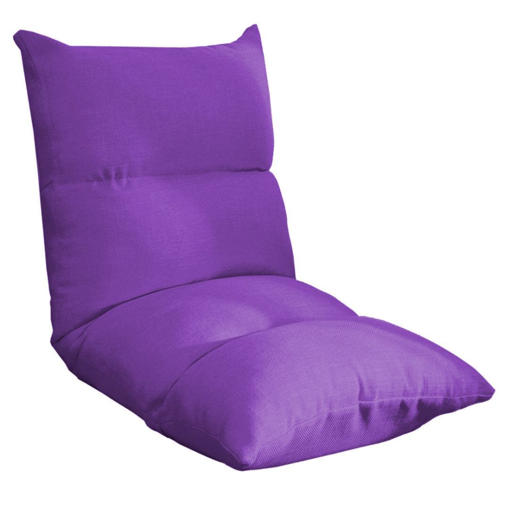 SOGA Lounge Floor Recliner Adjustable Lazy Sofa Bed Folding Game Chair Purple