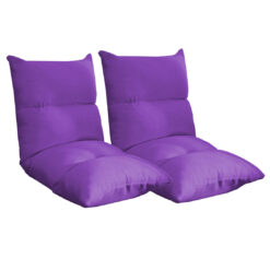 SOGA 2X Lounge Floor Recliner Adjustable Lazy Sofa Bed Folding Game Chair Purple