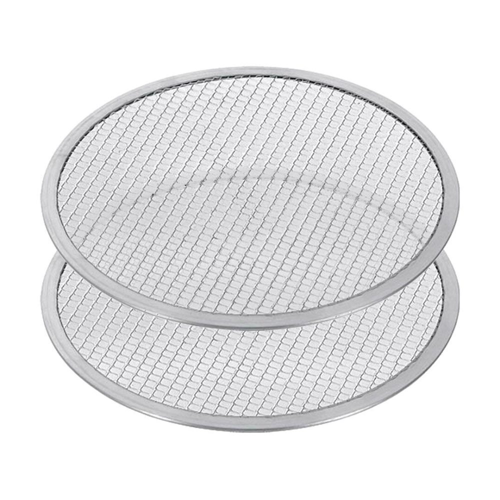SOGA 2X 8-inch Round Seamless Aluminium Nonstick Commercial Grade Pizza Screen Baking Pan