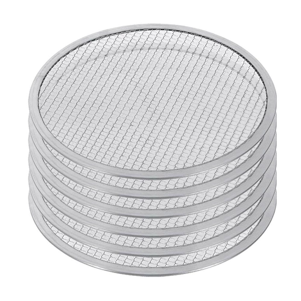 SOGA 6X 8-inch Round Seamless Aluminium Nonstick Commercial Grade Pizza Screen Baking Pan